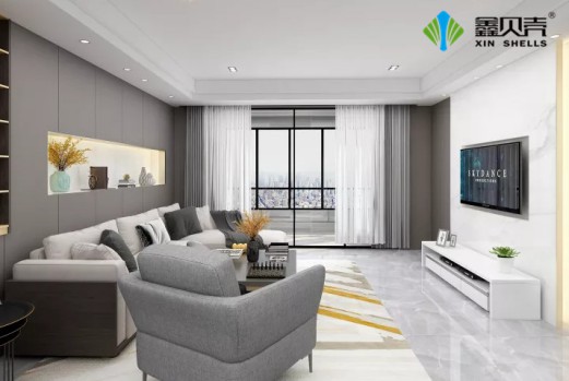 貝殼粉做的雙拼墻面，百搭家居，真的是很美